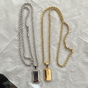 Gold and Silver Pendant Necklaces